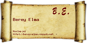 Berey Elma névjegykártya